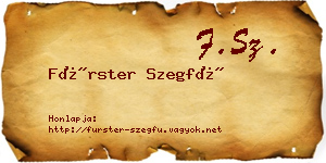 Fürster Szegfű névjegykártya